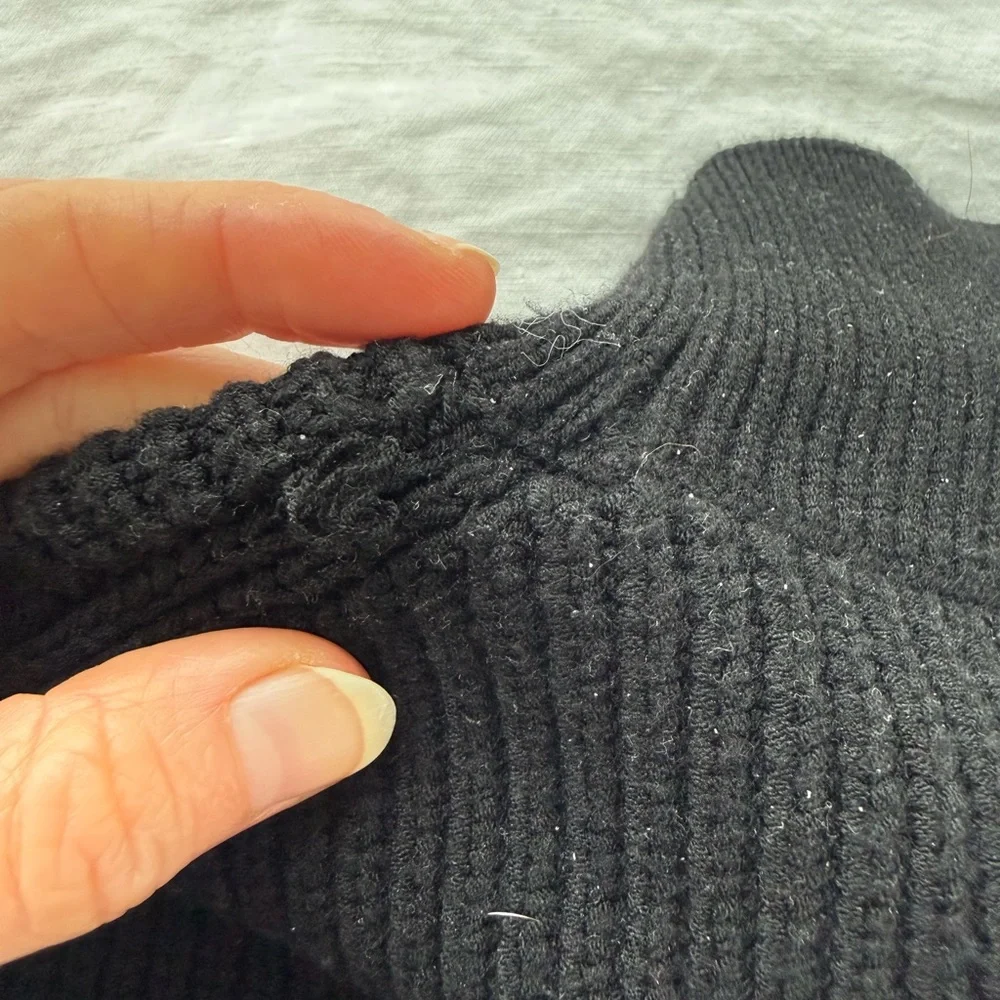 J. Crew Black Ribbed Knit Top - Picture 3 of 5